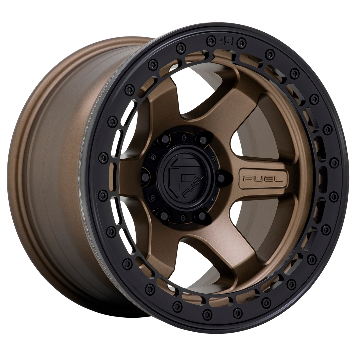 Fuel Block Beadlock (D124) Wheel - Matte Bronze w/ M-black Ring