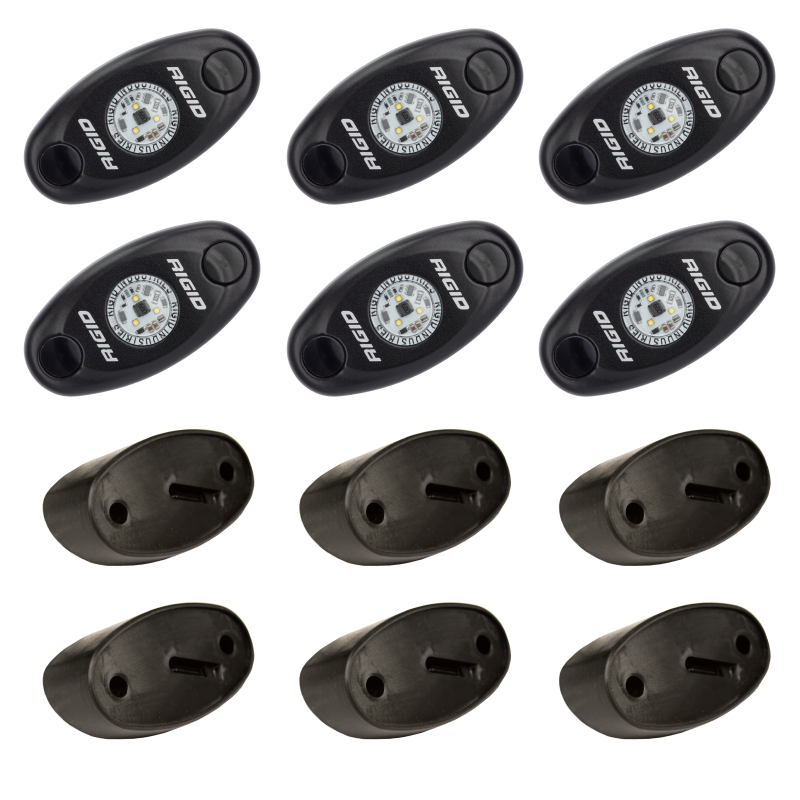 RIGID A-Series Rock Light Kit, Red, 6 Lights
