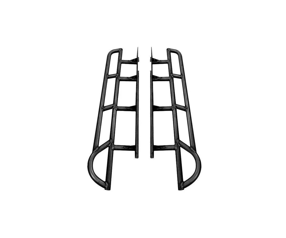 Pair of black steel trail sliders for Toyota 4Runner off-road protection