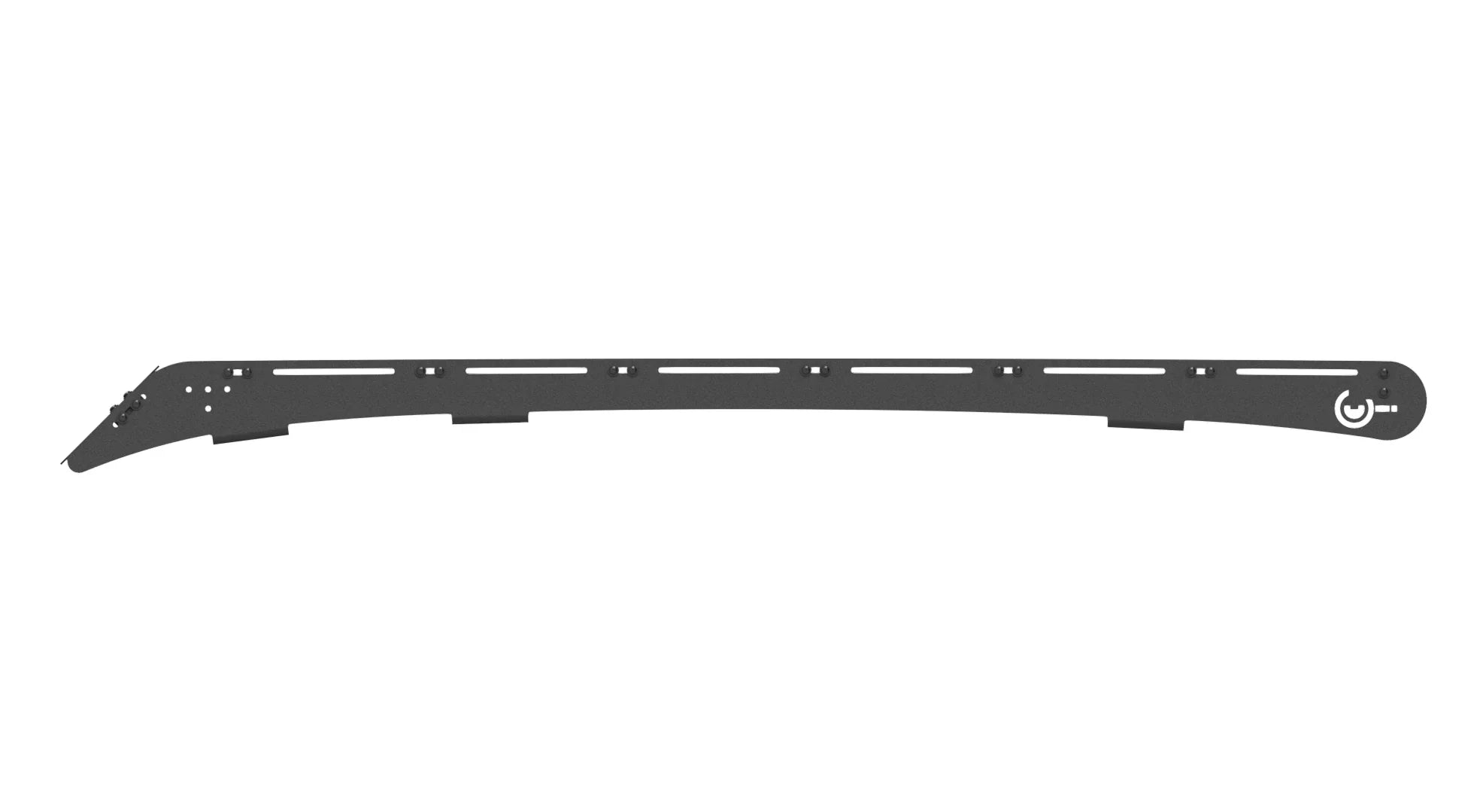 Black metal side panel accessory for 4th Gen Chevy Silverado Crew Cab, mounting slots visible.