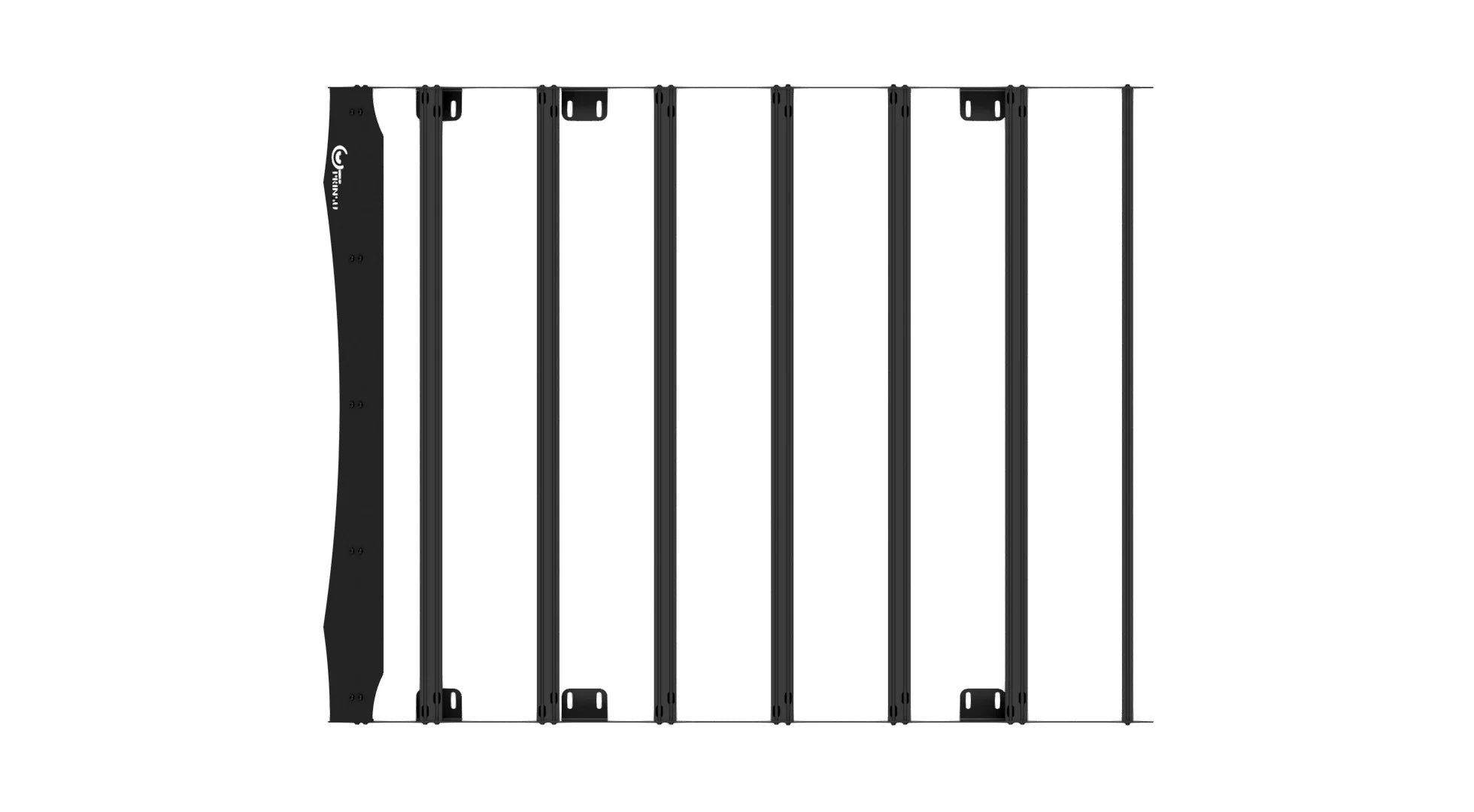Top view of black roof rack for Chevy Silverado Crew Cab, overlanding accessory