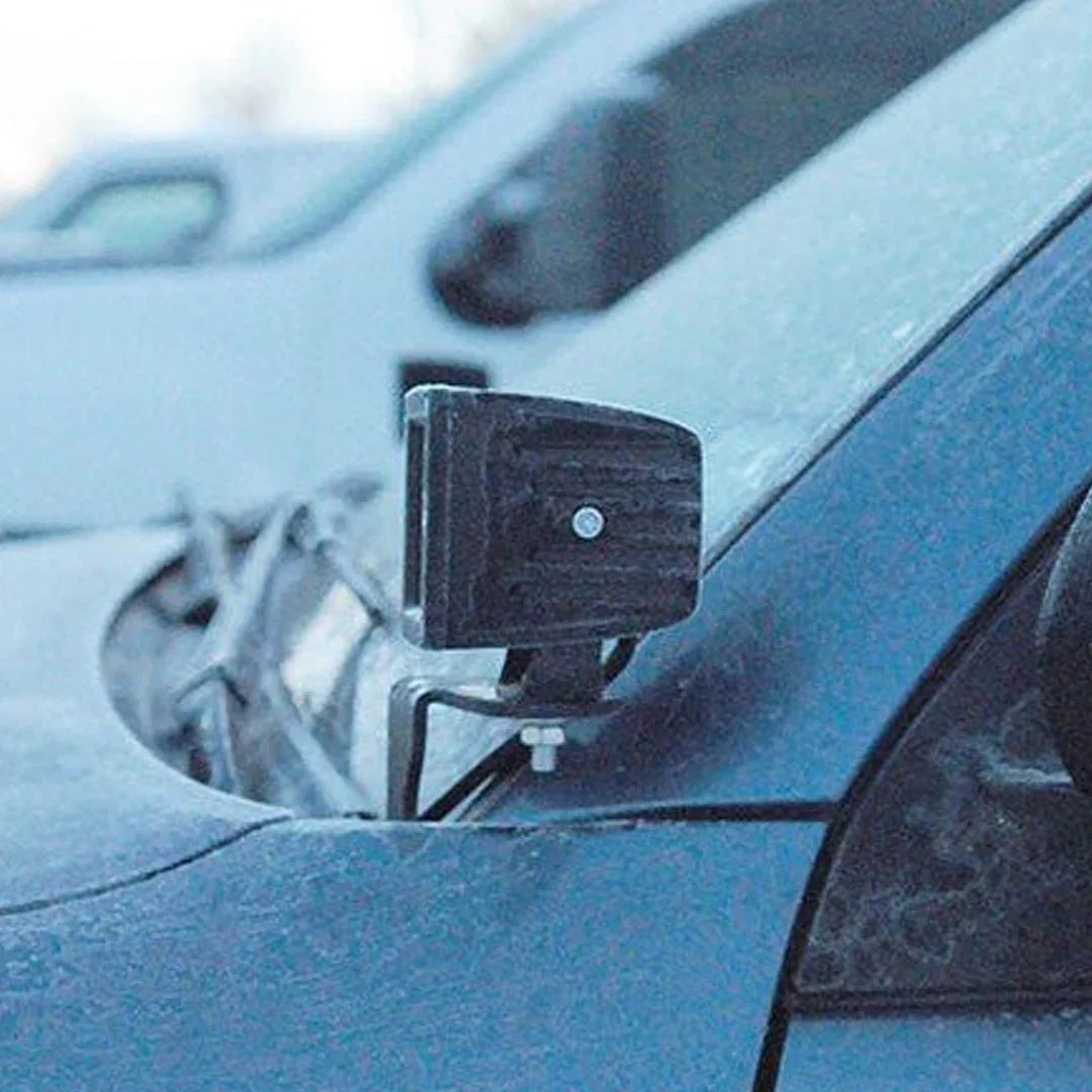 Ditch light bracket mounted on Toyota 4Runner windshield cowl for off-road lighting
