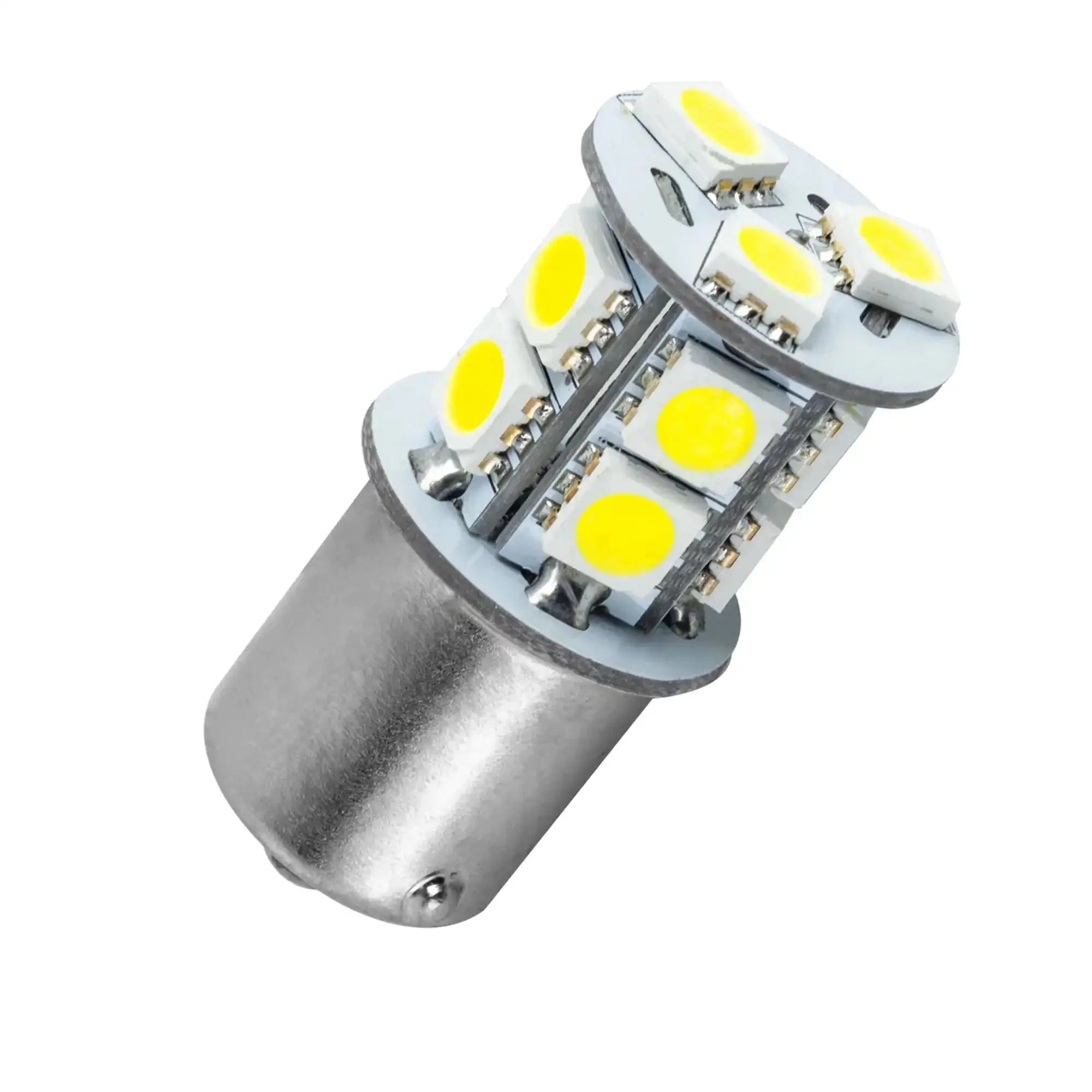 Automotive LED bulb with yellow diodes for vehicle lighting and accessory upgrades
