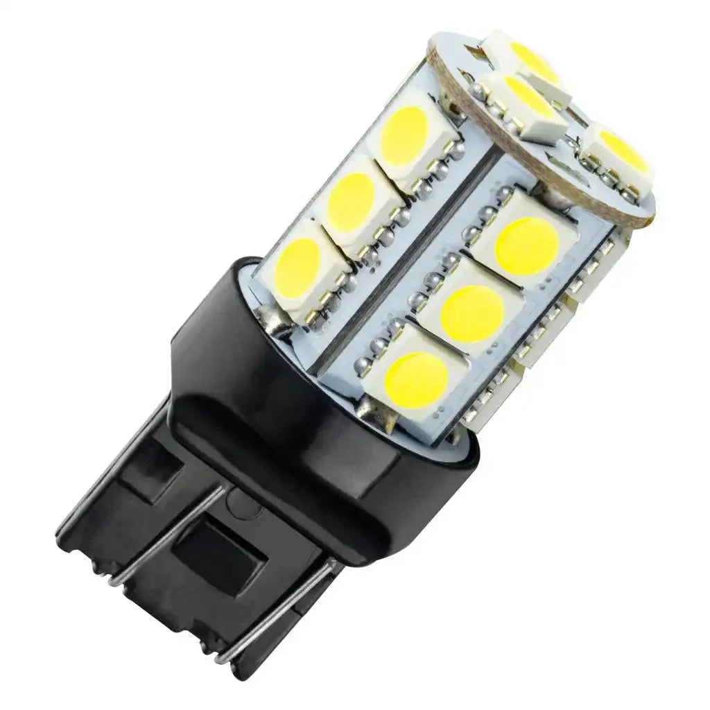 Close-up of LED automotive bulb for vehicle lighting upgrades