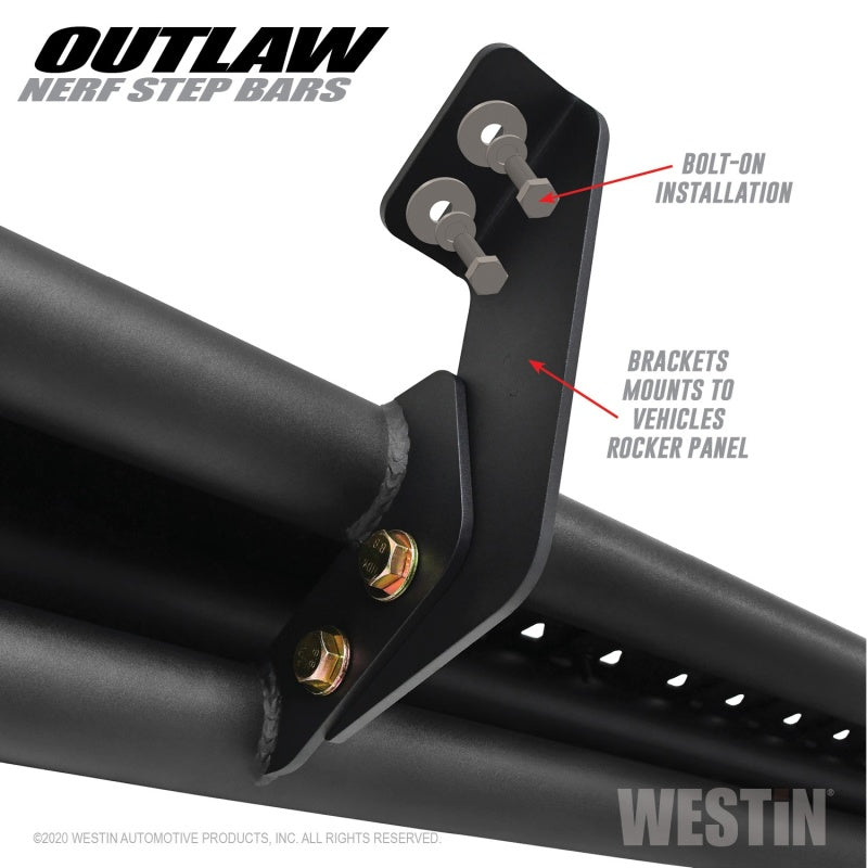 Westin Outlaw Nerf Step Bars, fits Jeep Gladiator