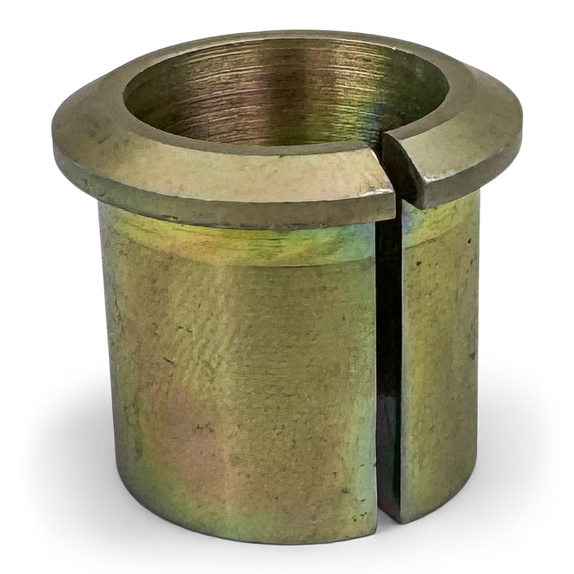 Brass split bushing sleeve for off-road vehicle suspension or overlanding gear