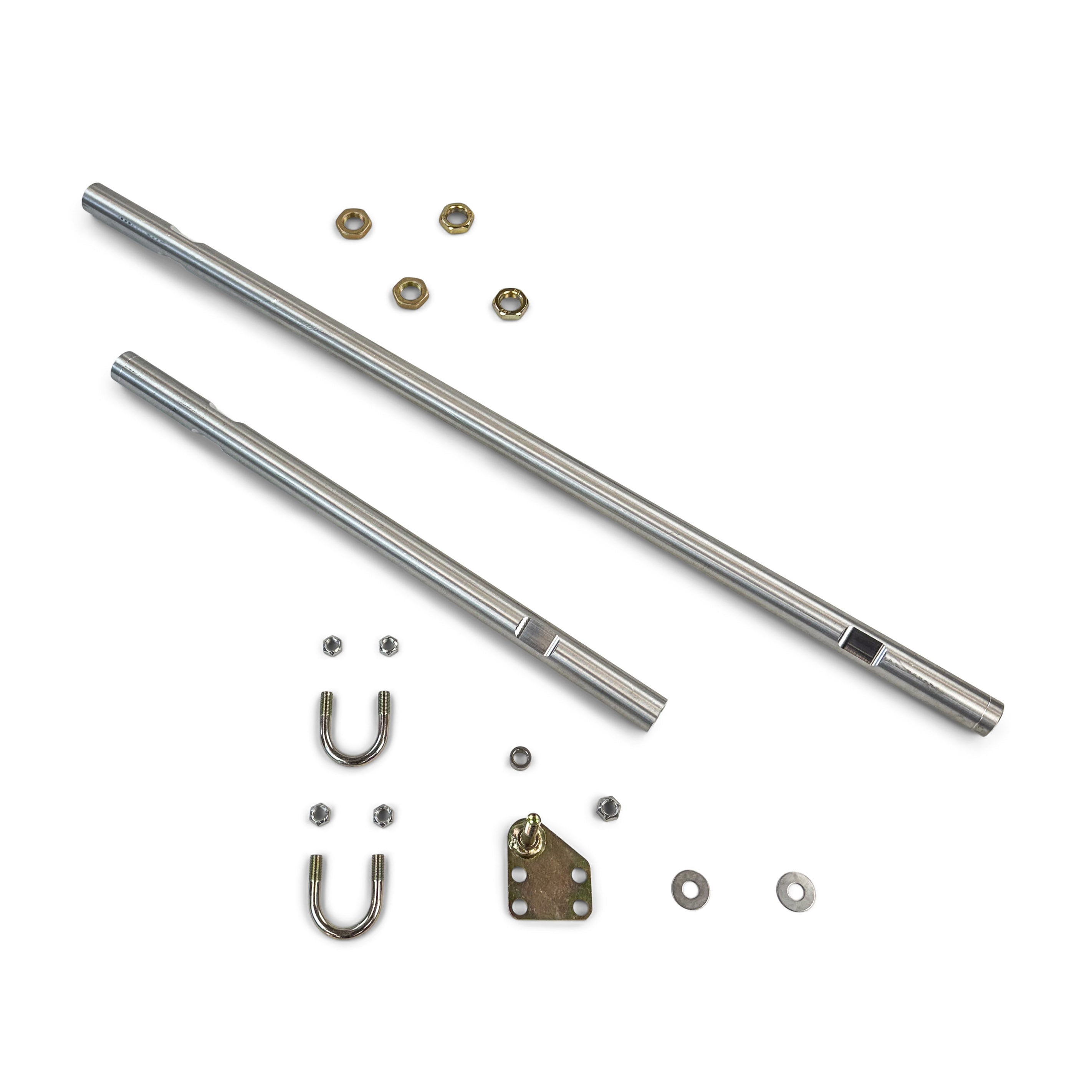Steel mounting rods and hardware kit for off-road or overlanding vehicle accessories.