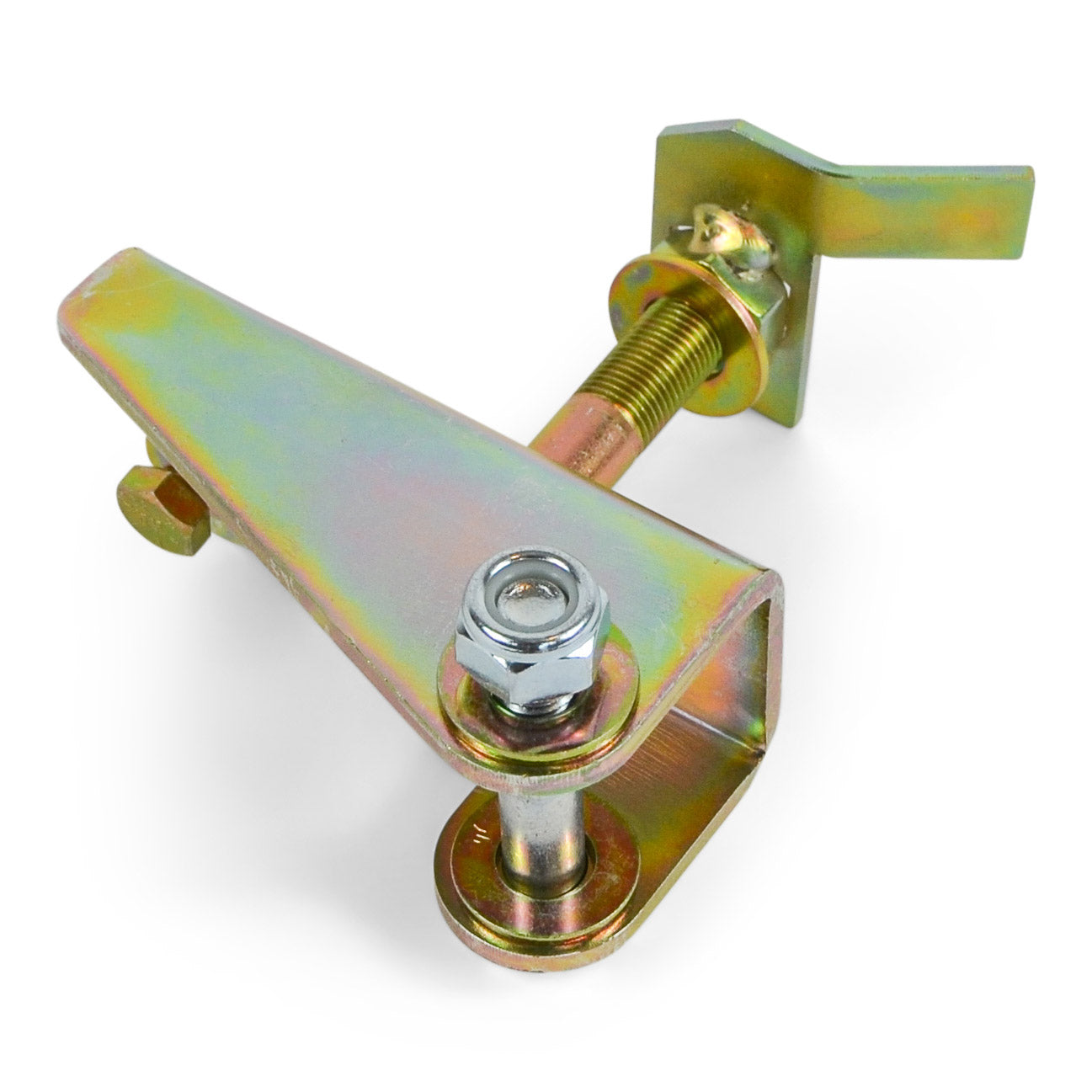 Heavy-duty steel bracket mount with bolts, ideal for off-road vehicle accessories