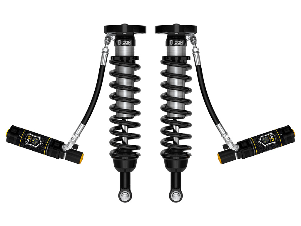 ICON V.S. 2.5 front remote reservoir coilovers with CDEV for Chevy Silverado 1500 and GMC Sierra 1500 2019-2026