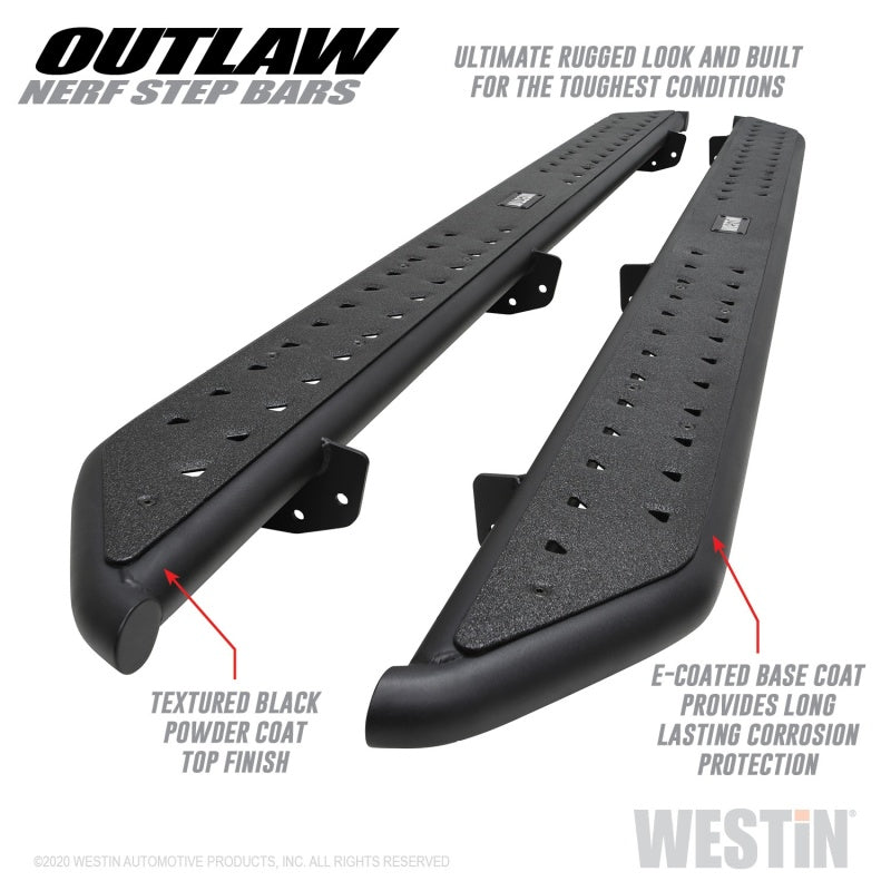 Westin Outlaw Nerf Step Bars, fits Jeep Gladiator