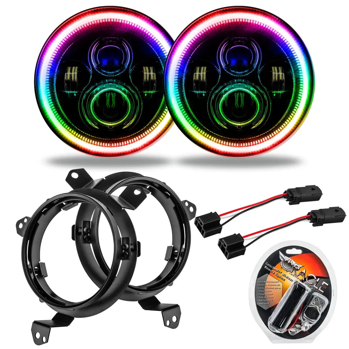 Jeep Wrangler JL/Gladiator JT 7" High Powered LED Headlights (Pair) with RF Controller.