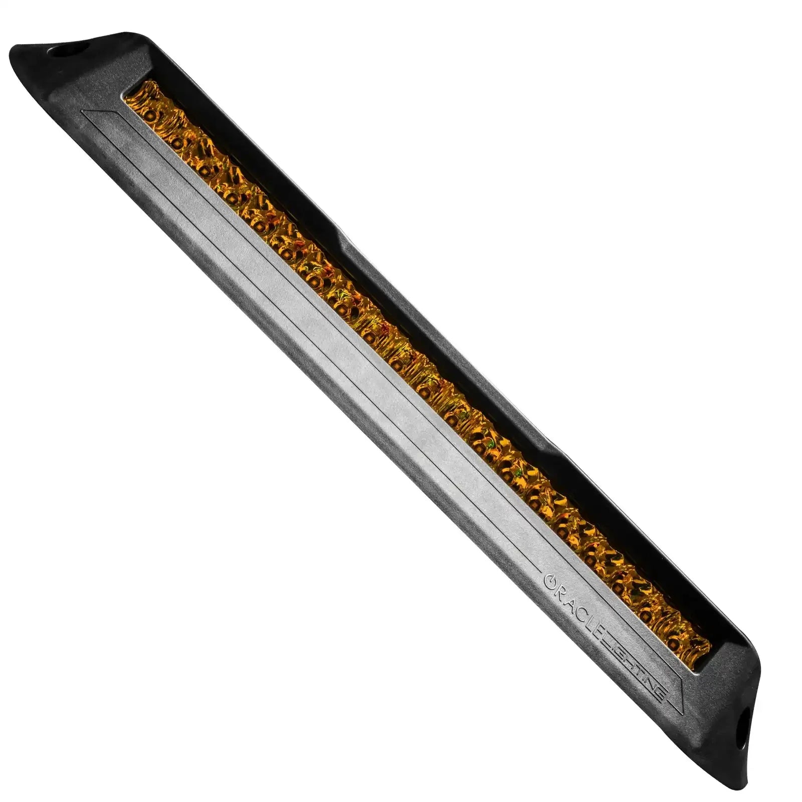 Amber LED off-road light bar with black housing, ideal for expedition vehicles