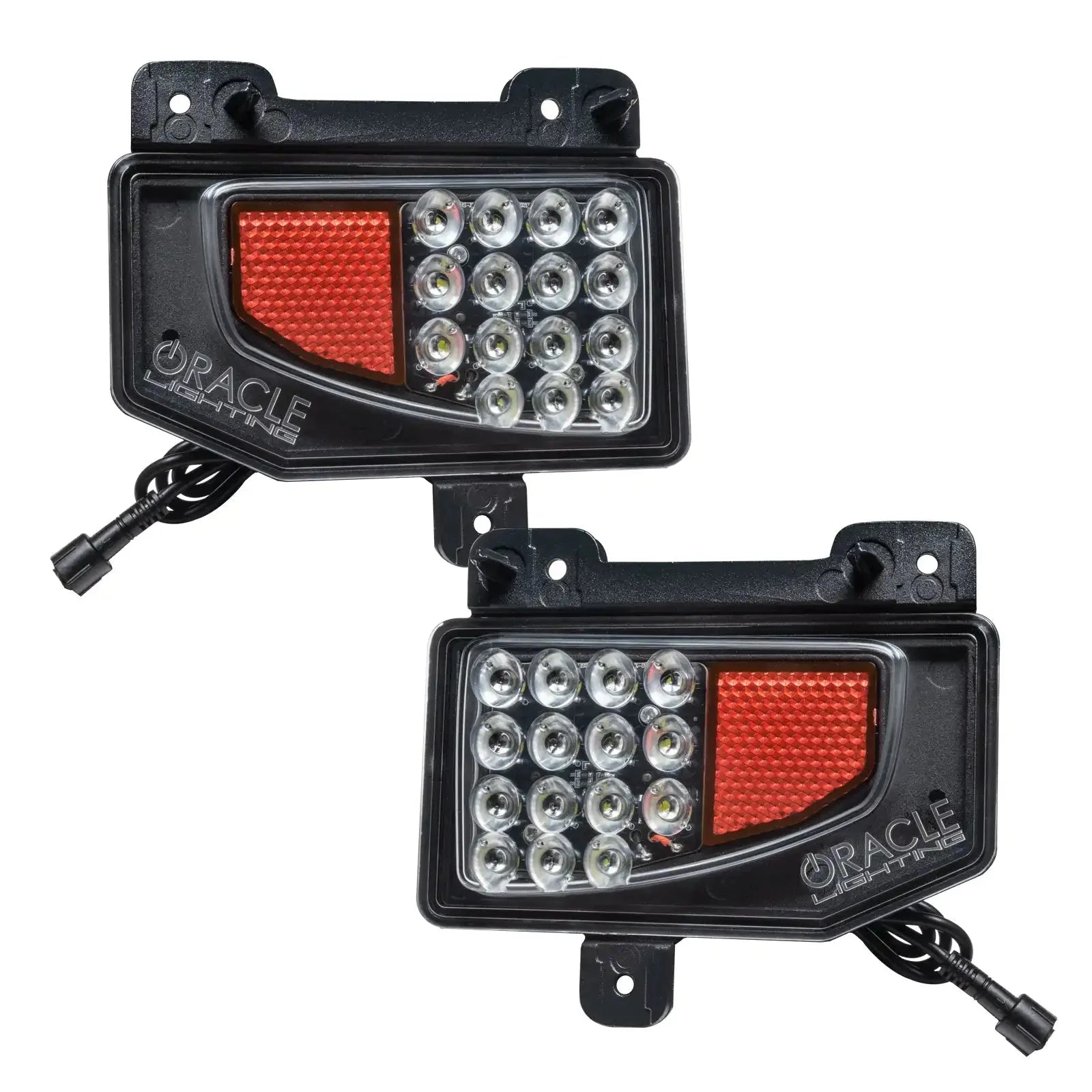 Pair of LED rear bumper lights with red reflectors for Toyota Tacoma off-road vehicles