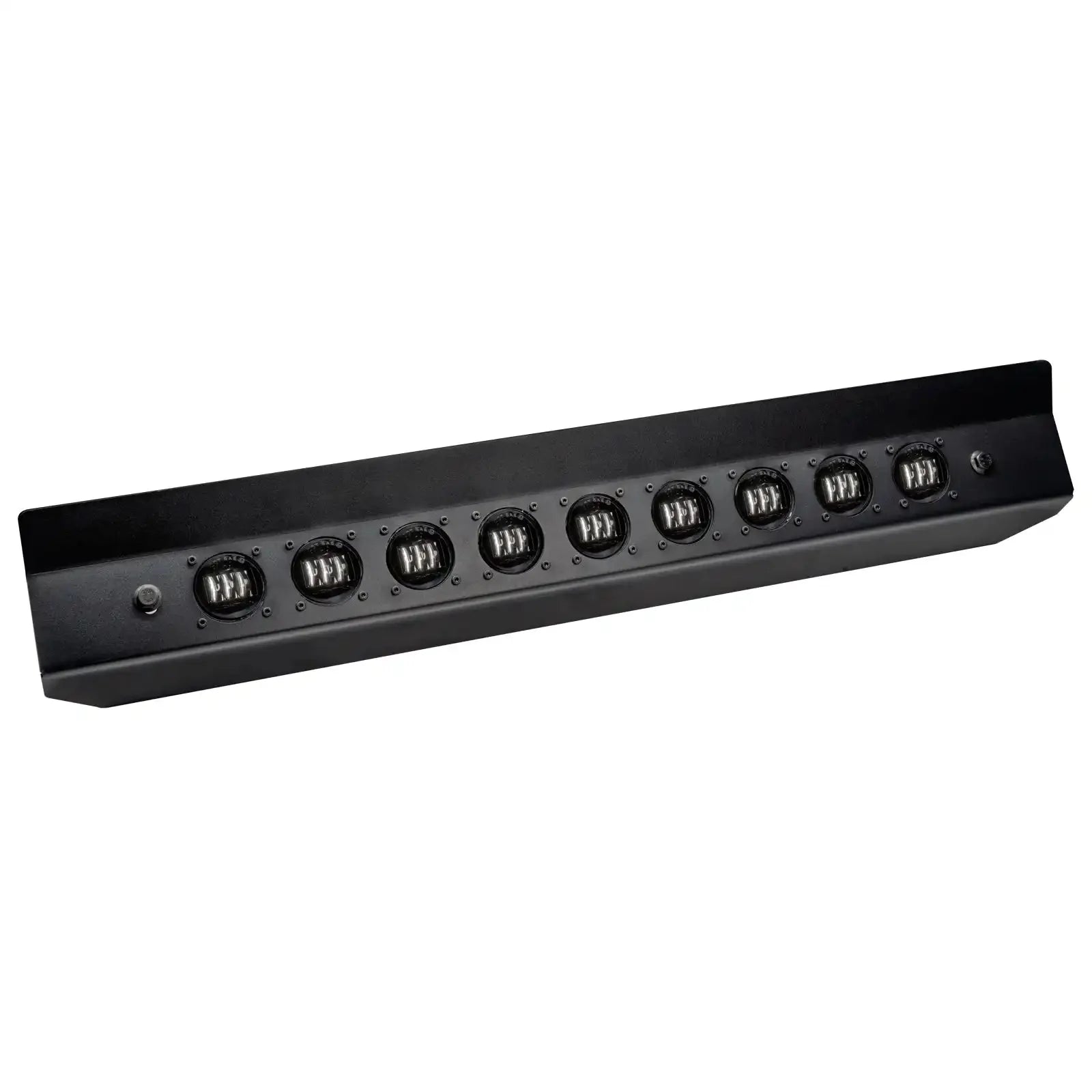 Black off-road LED light bar panel with ten round lights for trucks and SUVs