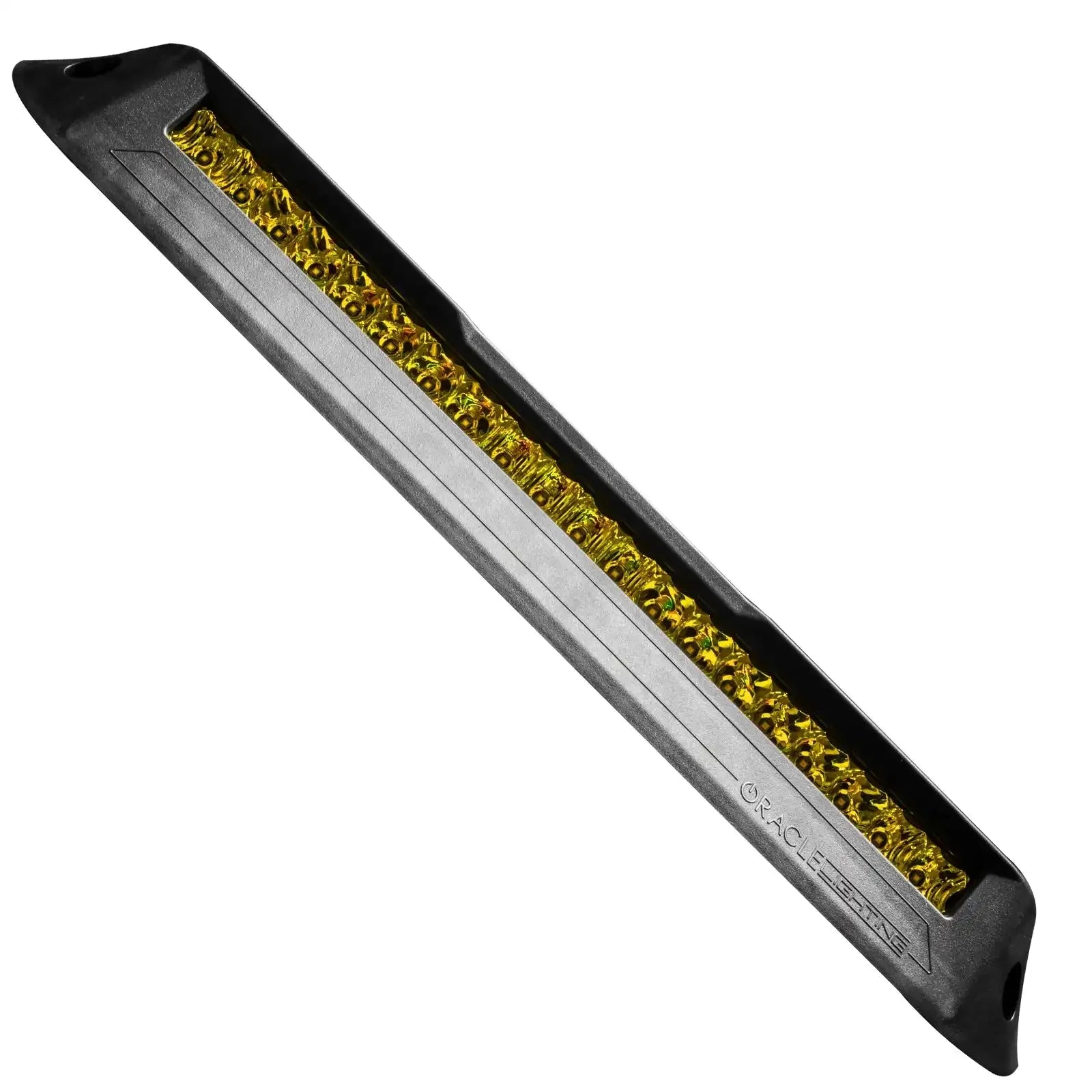 slim yellow LED light bar for off-road and overlanding vehicles, isolated on white background