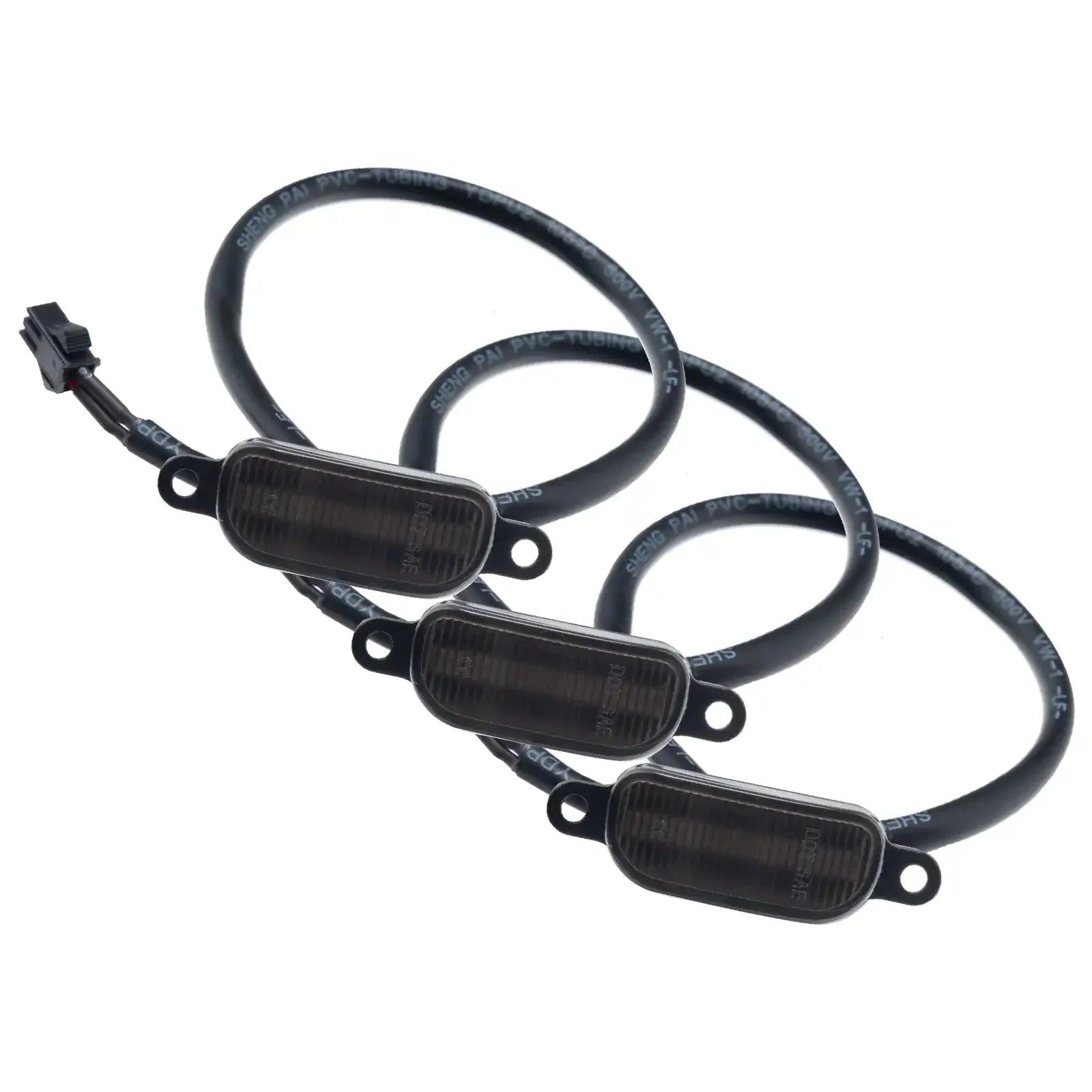 Set of four smoked lens LED side marker lights with wiring for Toyota Tacoma or off-road vehicles