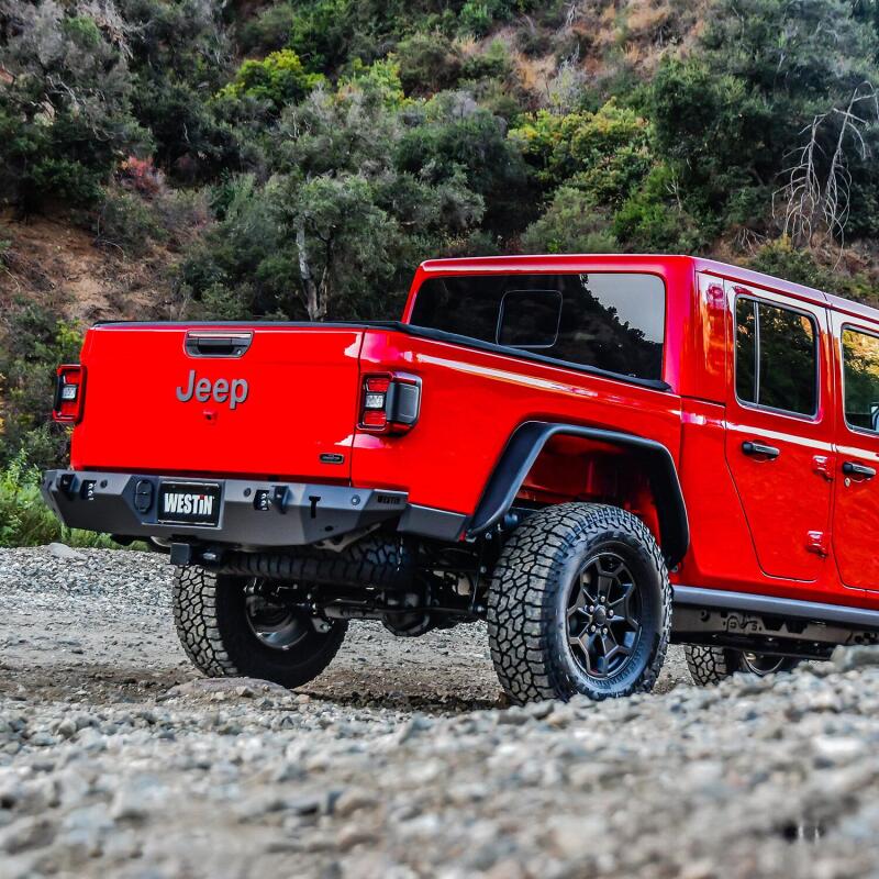 Westin WJ2 Rear Bumper with Sensor Provisions, Textured Black, fits Jeep Gladiator