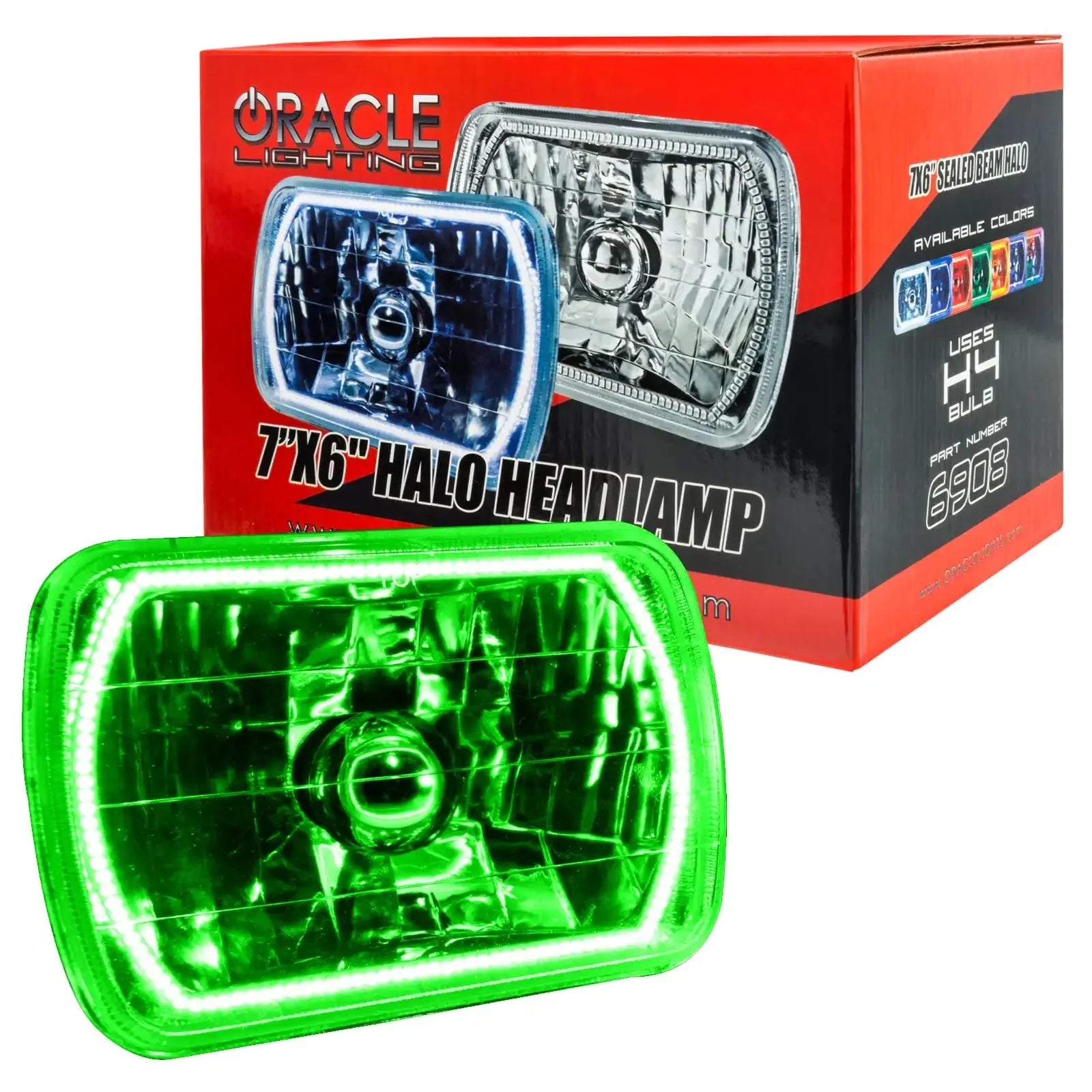 ORACLE Sealed Beam 7x6 H6054 Headlight with Pre-Installed SMD Halo