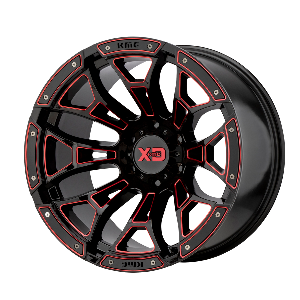 XD Boneyard (XD841) Wheel - Gloss Black Milled w/ Red Tint