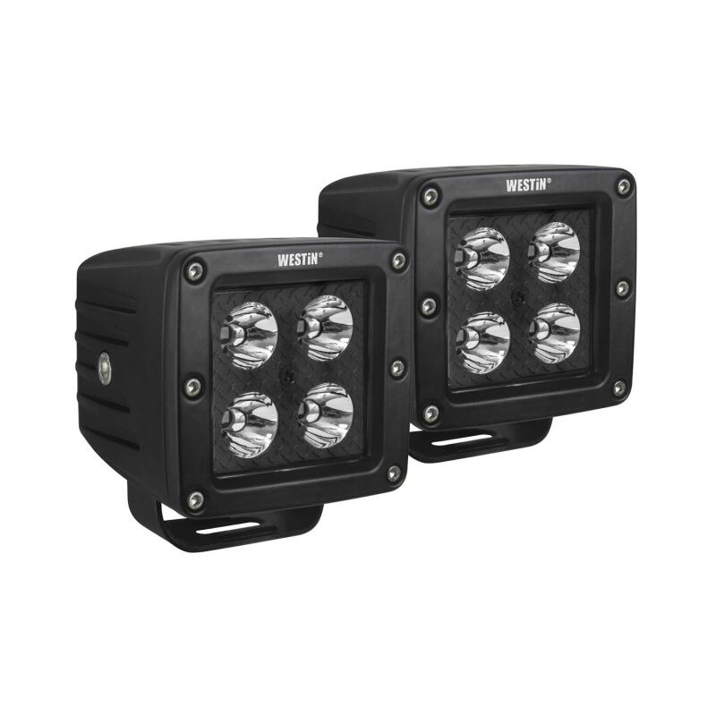 Westin HyperQ B-FORCE 3.2 x 3.0 in. LED Auxiliary Lights, Spot (Pair)