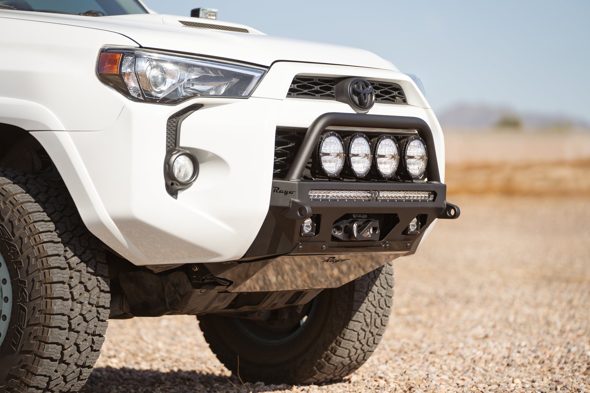 5th-gen-4Runner-Center-Mount-Winch-Front-Bumper-w-Top-Hoop-Installed-4 - NVMOS