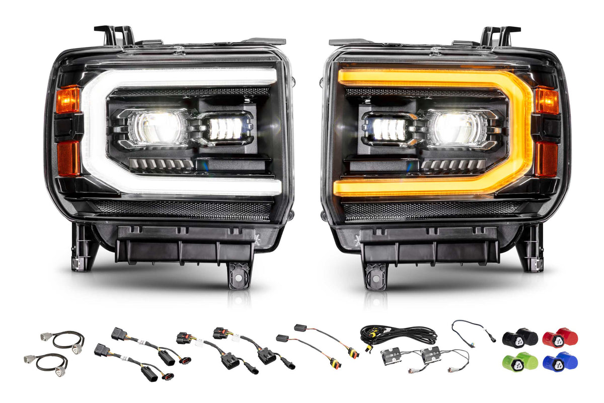 Morimoto XB Evo Headlights: 14-18 GMC Sierra / 15-19 GMC Sierra HD (Set)