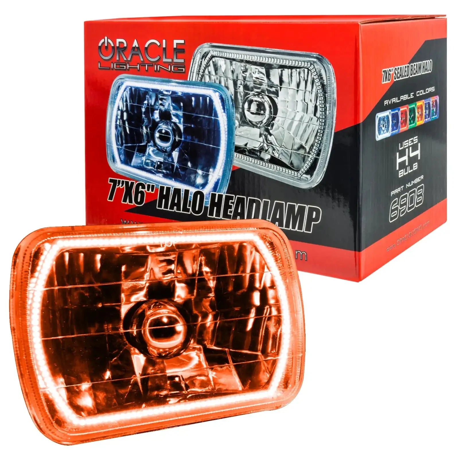 ORACLE Sealed Beam 7x6 H6054 Headlight with Pre-Installed SMD Halo