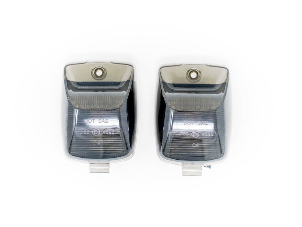 Pair of clear LED license plate lights for off-road vehicles and trucks