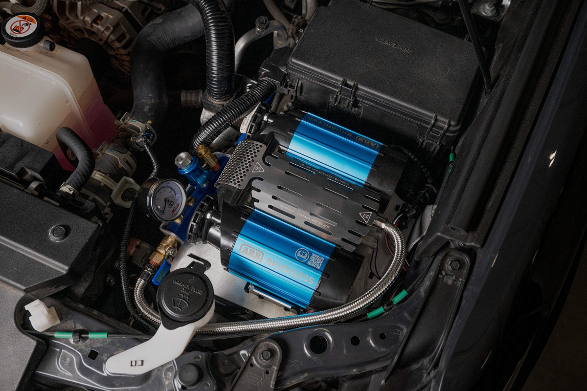 6th-Gen-4Runner-Under-Hood-Air-Compressor-Mount-Installed-2 - NVMOS