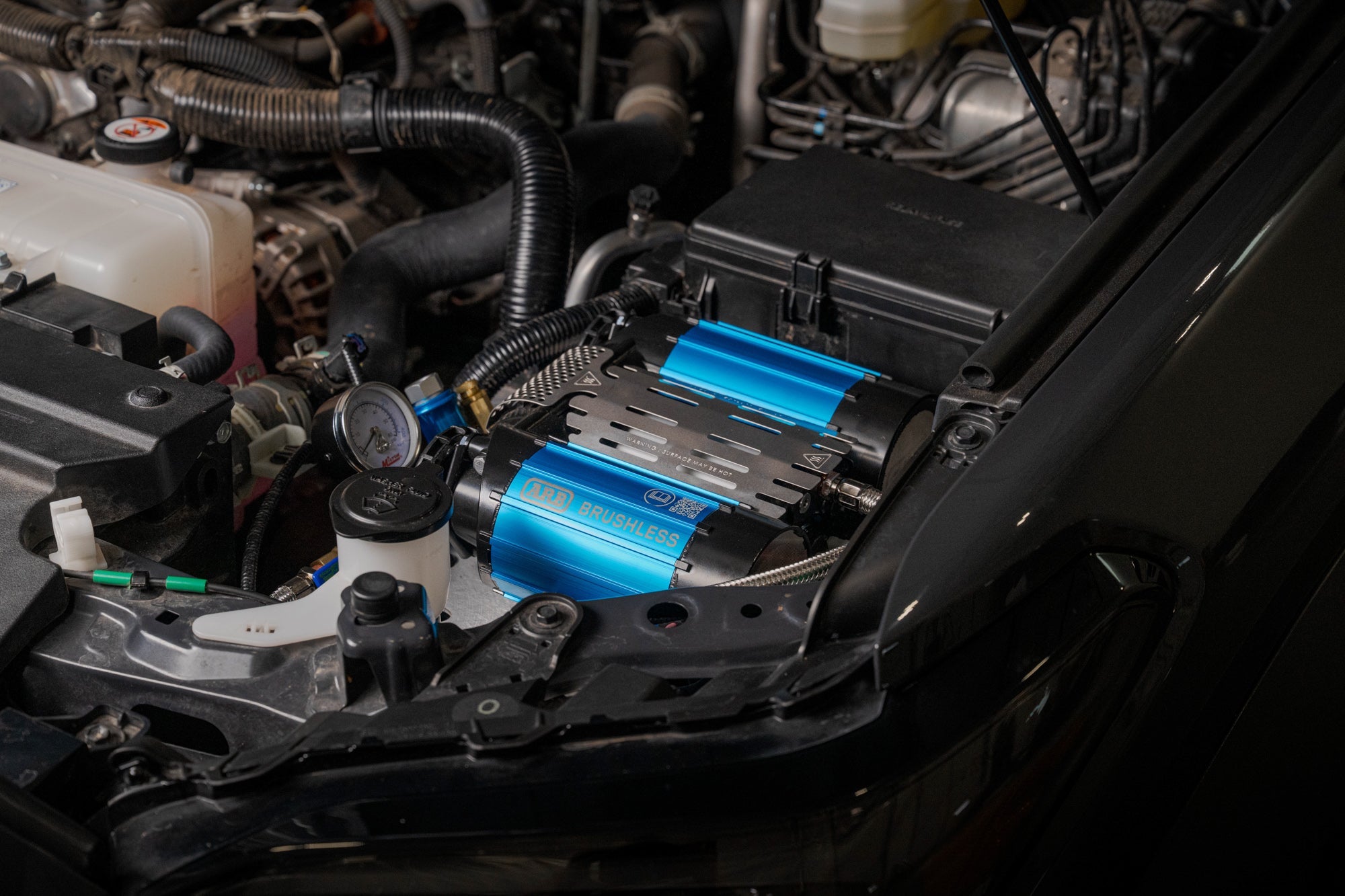 6th-Gen-4Runner-Under-Hood-Air-Compressor-Mount-Installed-9 - NVMOS