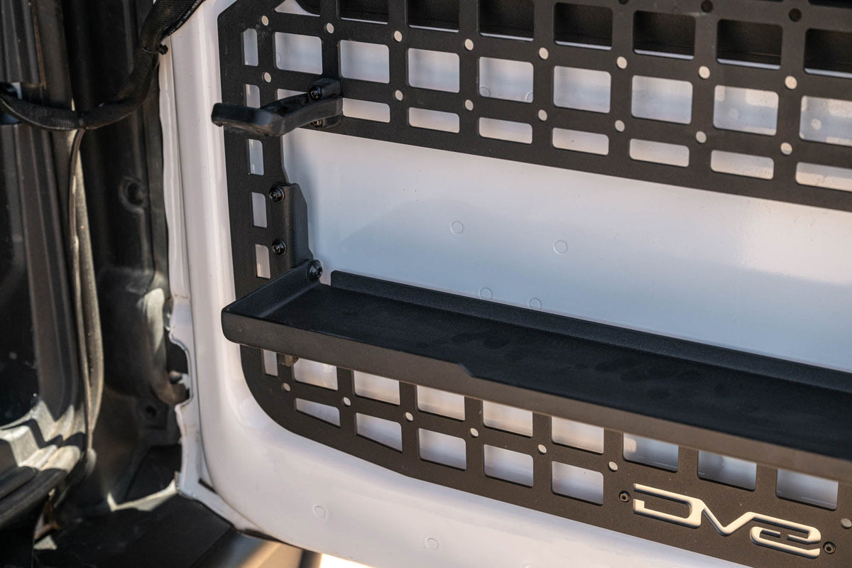 DV8 Offroad tailgate molle panel and shelf for 2021-2026 Ford Bronco