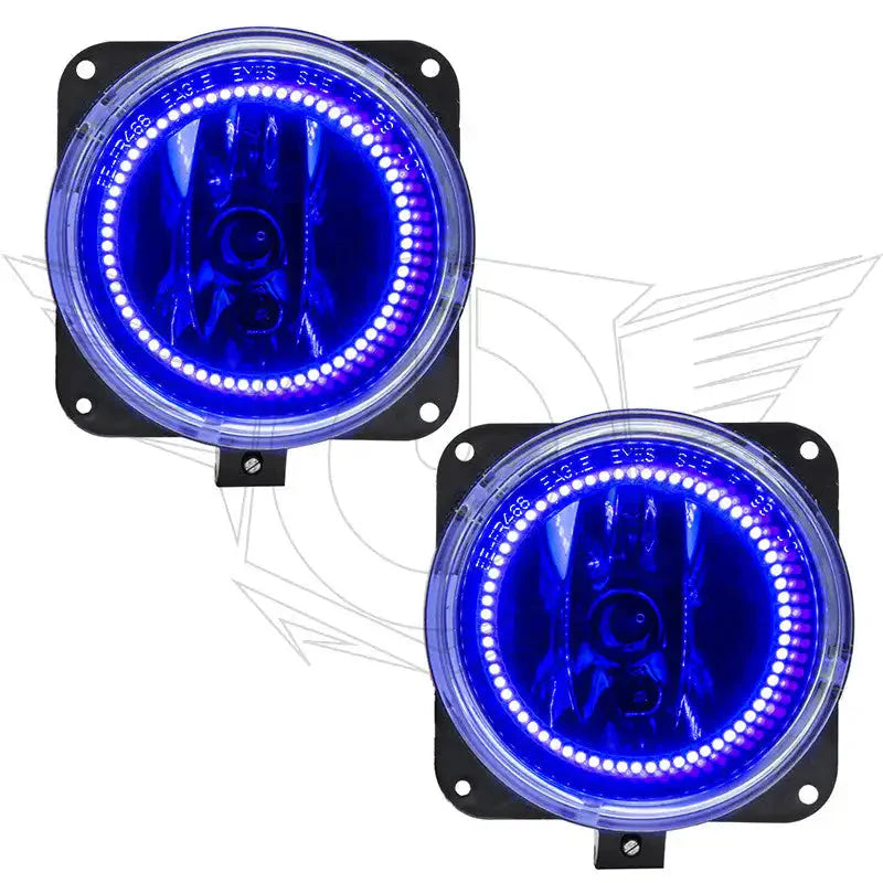 2005-2007 Ford Escape Pre-Assembled Fog Lights with purple LED halo rings.