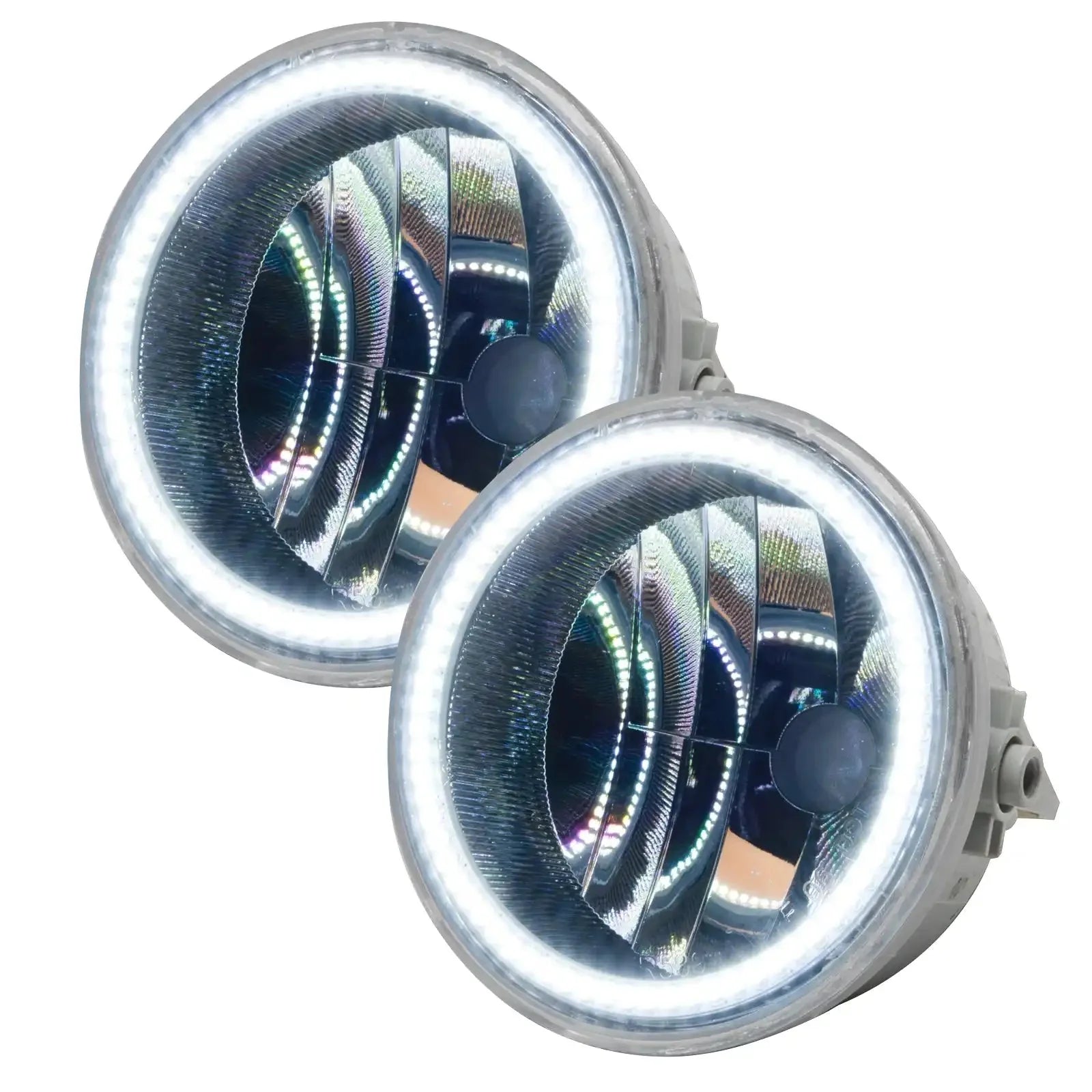 Pair of round LED halo headlights for off-road or overlanding vehicles