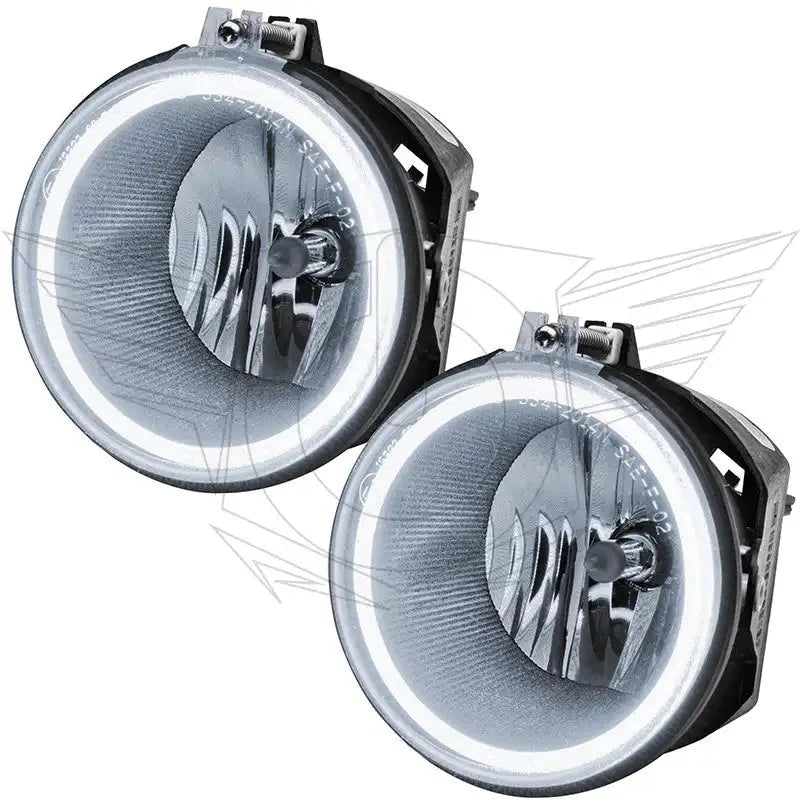 Pair of round LED halo fog lights for off-road vehicles or trucks