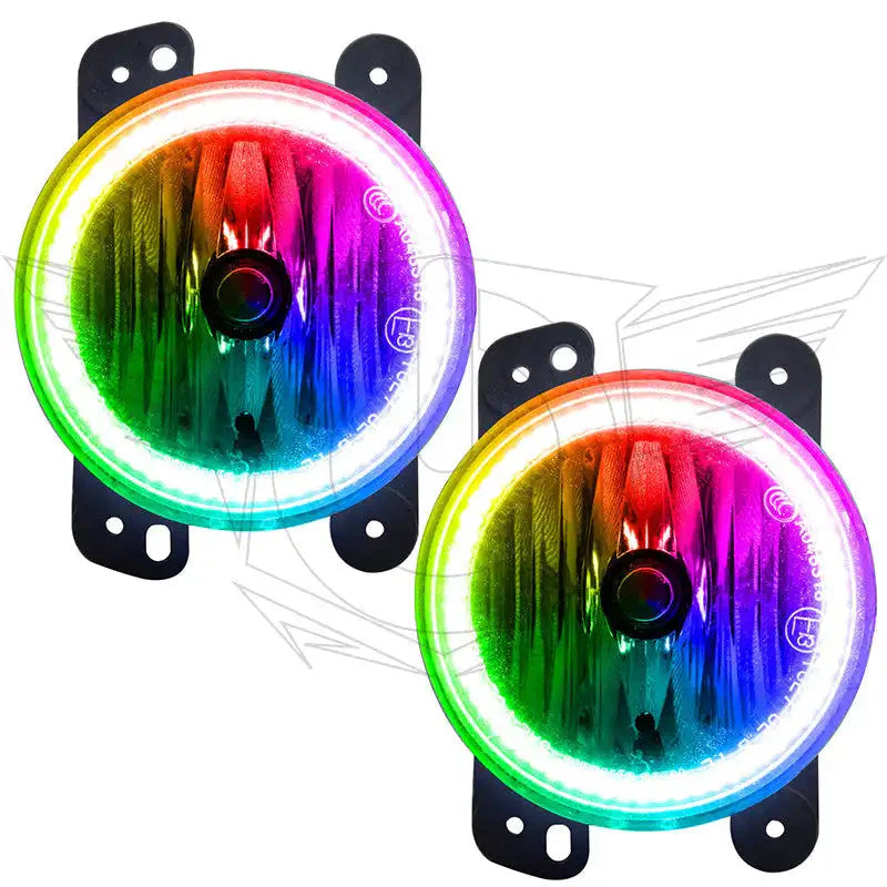 Pair of multicolor LED halo fog lights for off-road vehicles and trucks