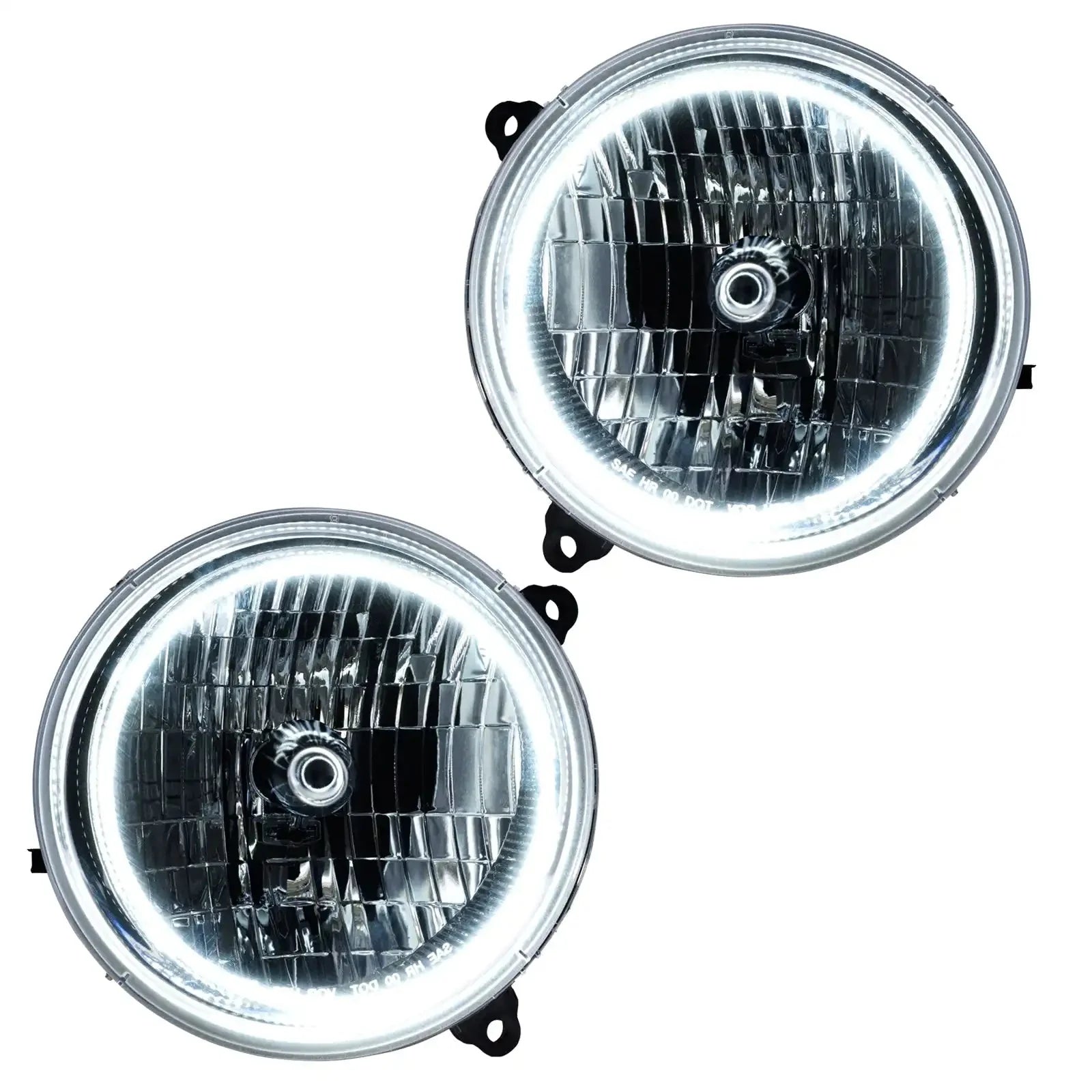 Pair of round LED halo headlights for off-road trucks and SUVs