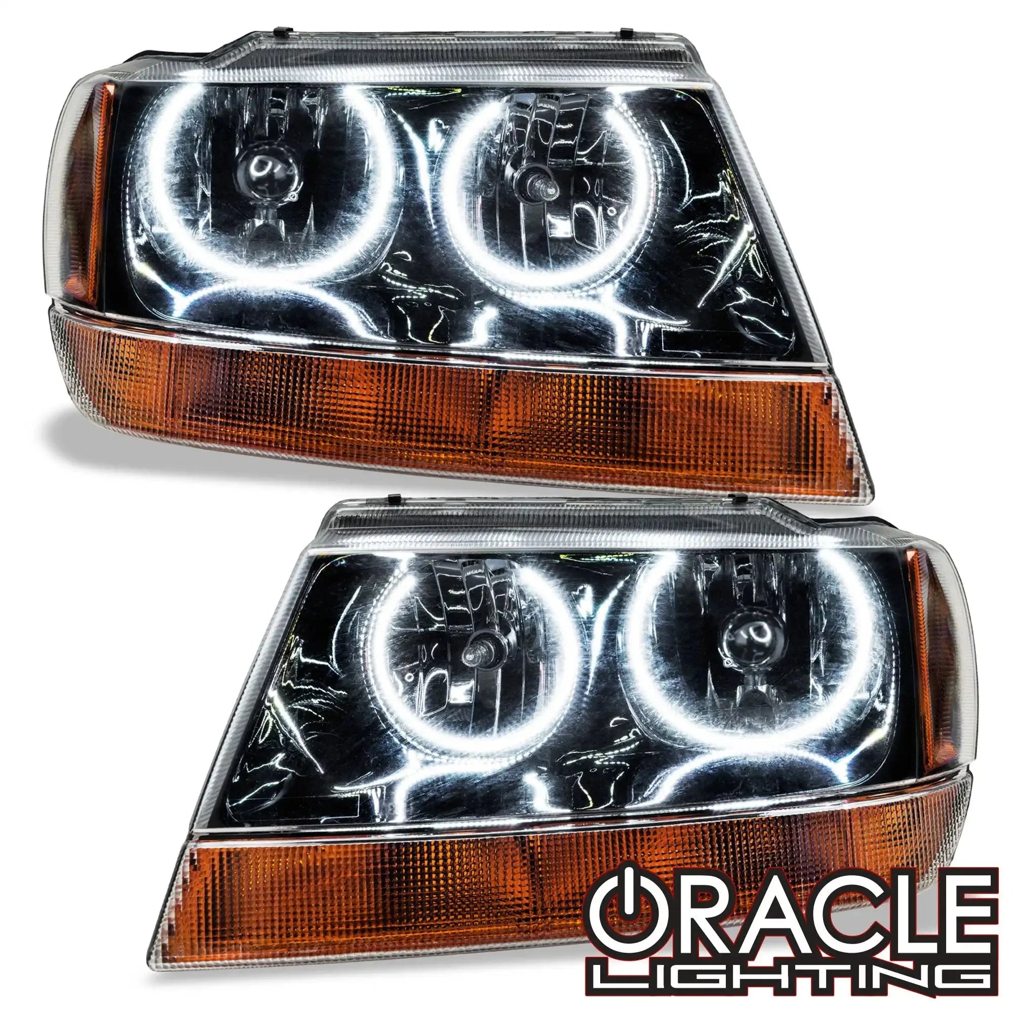 ORACLE Lighting 1999-2004 Jeep Grand Cherokee Pre-Assembled Halo Headlights-Black Housing