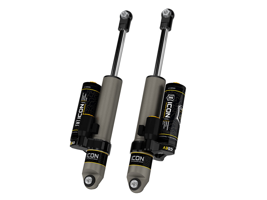 ICON V.S. 2.5 rear piggyback shocks with CDEV for Chevy Silverado 1500 and GMC Sierra 1500 2019-2026