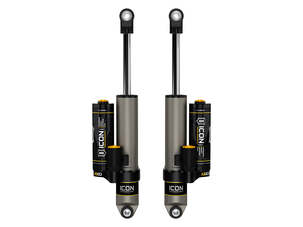 ICON V.S. 2.5 rear piggyback shocks with CDEV for Chevy Silverado 1500 and GMC Sierra 1500 2019-2026