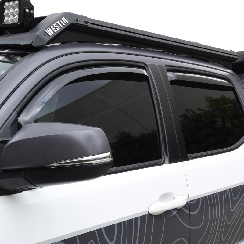 Westin Wade In-Channel Wind Deflectors, 4-Piece, Double Cab, fits Toyota Tacoma