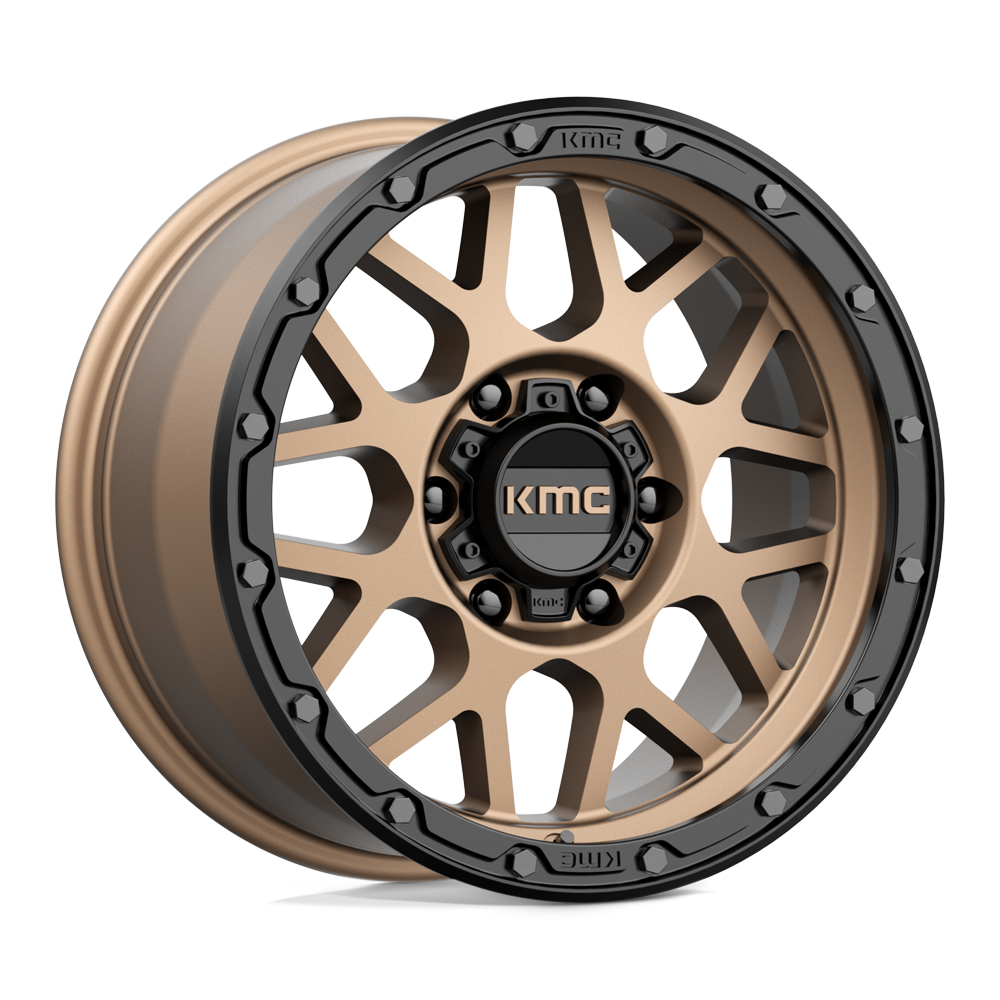 KMC KM535 Grenade Off-Road wheel in Matte Bronze with Matte Black Lip, universal fit