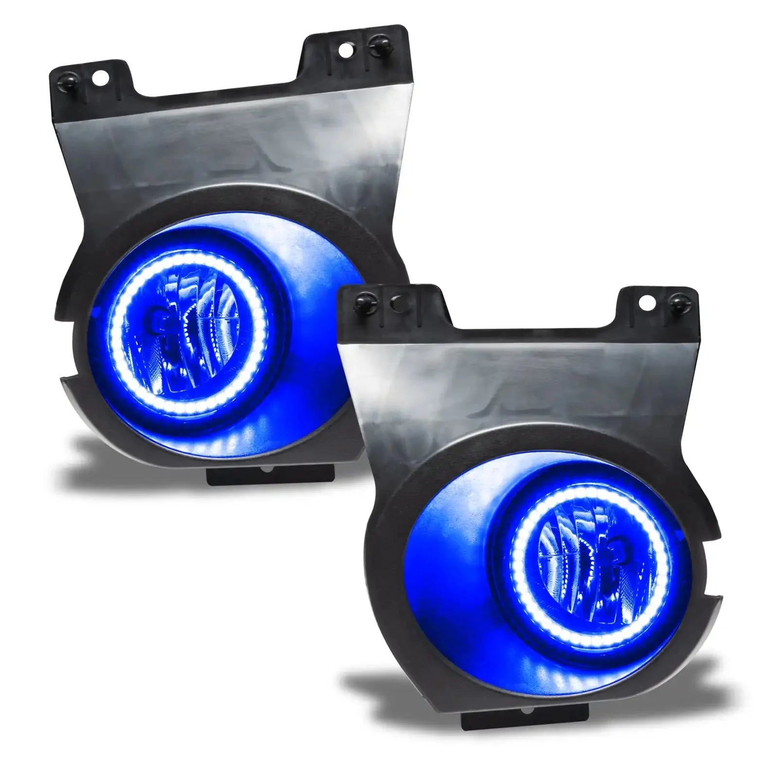 Pair of blue LED halo fog lights for off-road vehicles and trucks