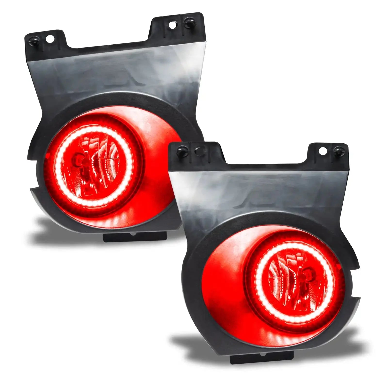 Pair of round red LED rear fog lights for Toyota or Jeep off-road vehicles