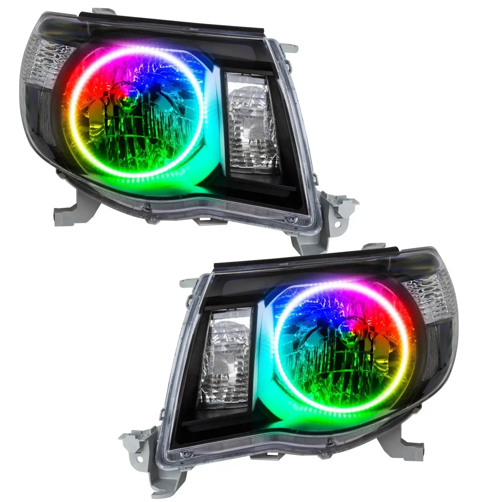 Pair of multicolor LED halo headlights for Toyota 4Runner, front view