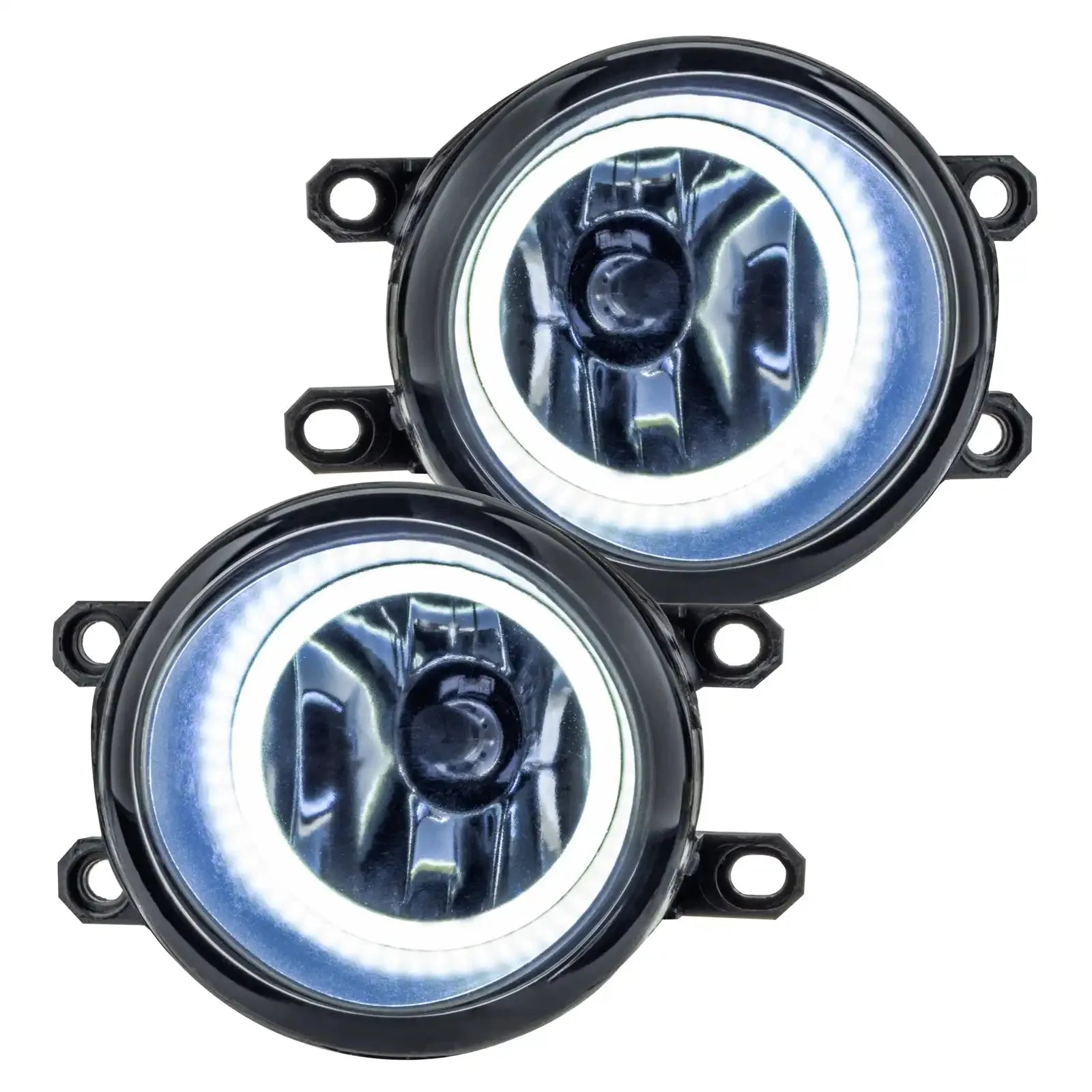 Pair of round LED halo fog lights for Toyota and Jeep overland vehicles