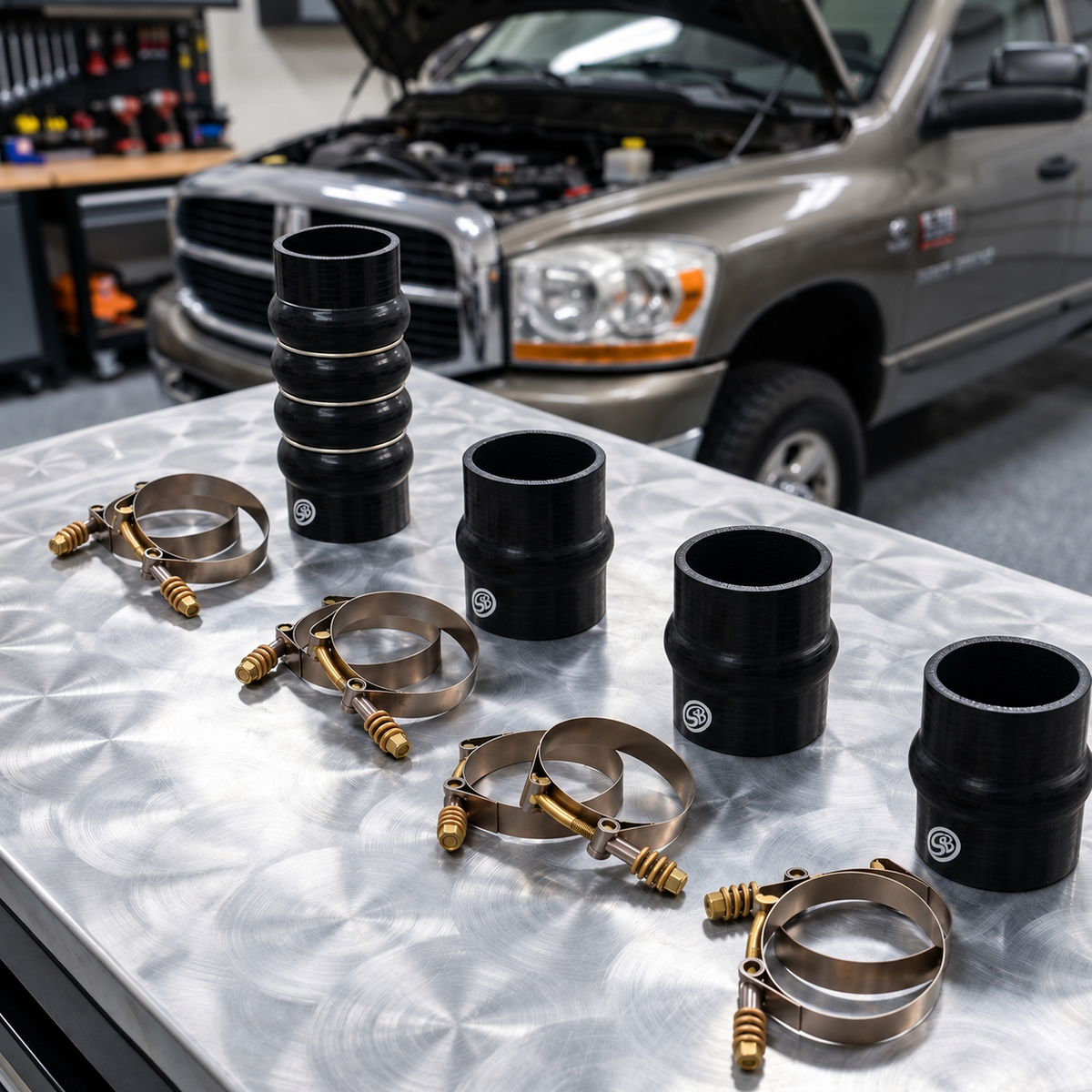 S&B hot and cold side boot kit for 2003-2007 Dodge Ram Cummins 5.9L