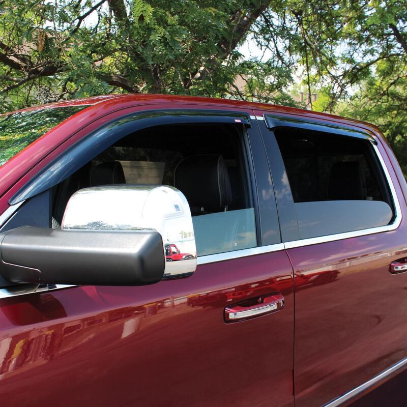 Westin Slim Tape-On Wind Deflectors, 4-Piece, Smoke, fits Ram 1500