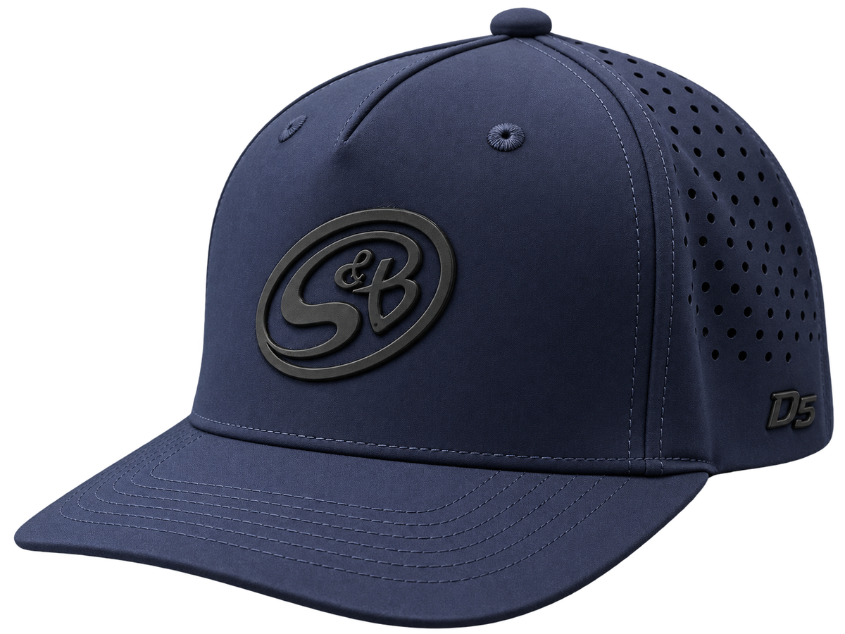 S&B blue performance snapback hat, universal fit