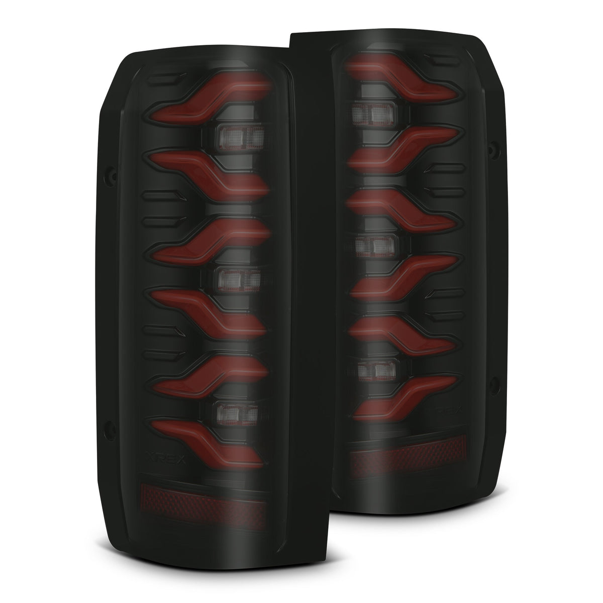 AlphaRex LUXX-Series LED Tail Lights for Ford F-150 / Ford Super Duty - Black Red