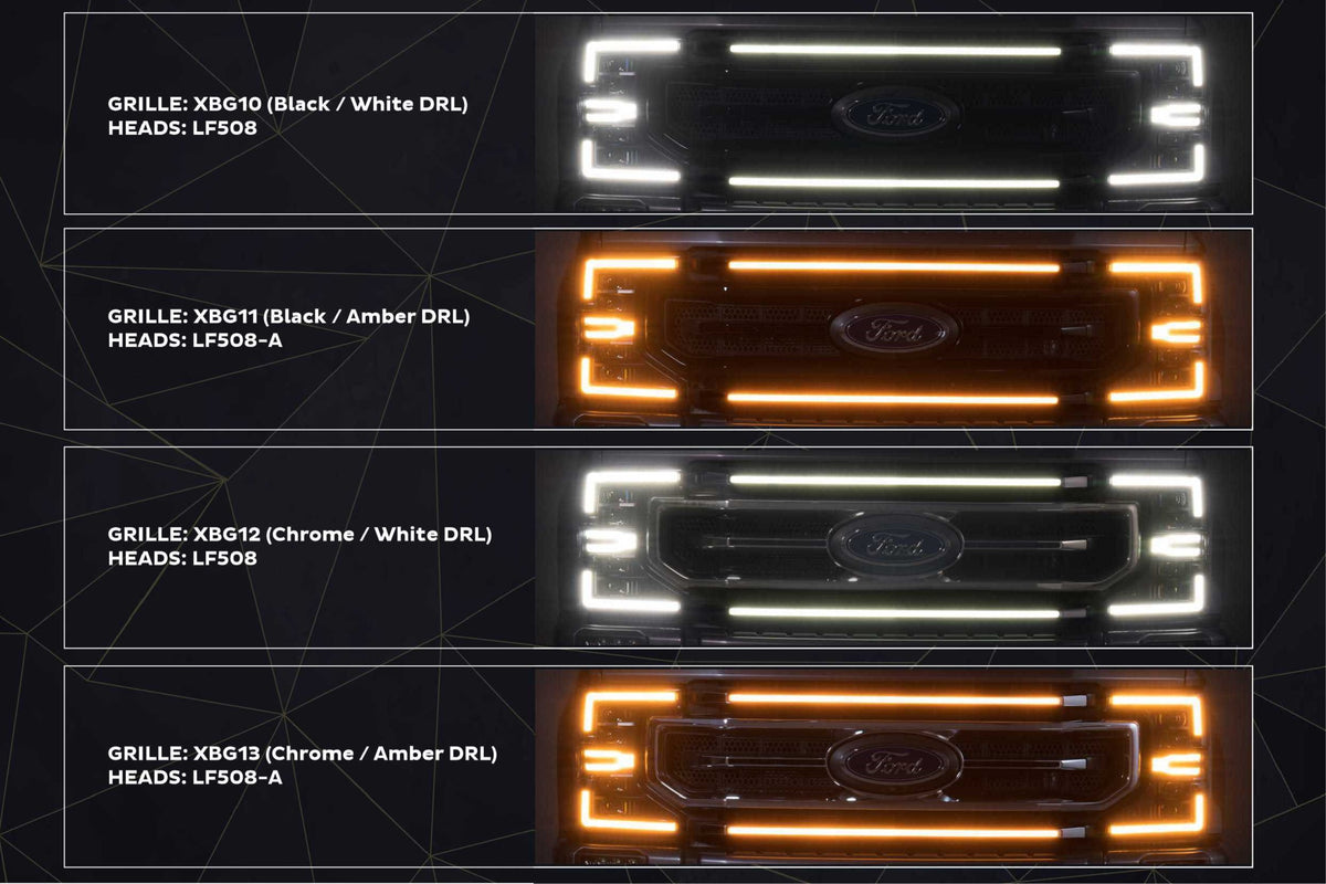 Morimoto XBG LED Grille: Ford Super Duty (20-22 / Chrome / White DRL)